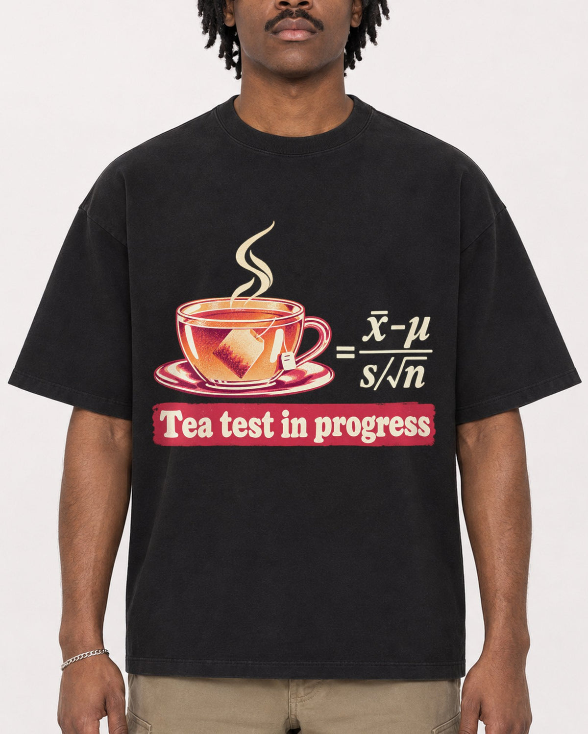 Mockup Boxy Heavyweight Tee Black male close-up 04