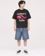Mockup Boxy Heavyweight Tee Black male full-body 11