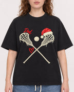 Mockup Boxy Heavyweight Tee Black female close-up 09