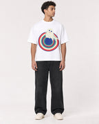 Mockup Boxy Heavyweight Tee White male full-body 10