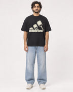 Mockup Boxy Heavyweight Tee Black male full-body 17