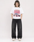 Mockup Boxy Heavyweight Tee White female full-body 33