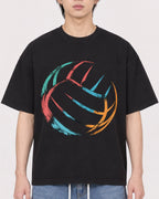 Mockup Boxy Heavyweight Tee Black male close-up 11