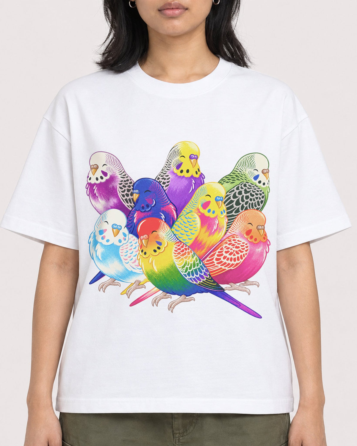 Mockup Boxy Heavyweight Tee White female close-up 22