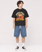 Mockup Boxy Heavyweight Tee Black male full-body 03