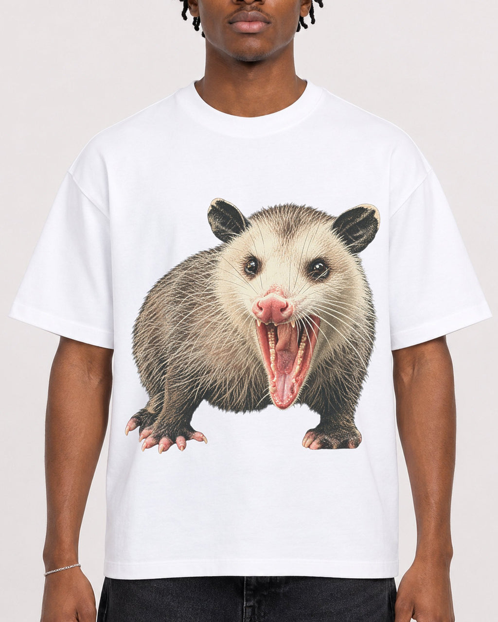 Mockup Boxy Heavyweight Tee White male close-up 05