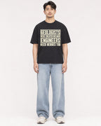 Mockup Boxy Heavyweight Tee Black male full-body 13