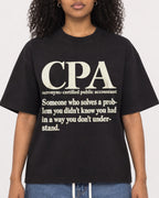 Mockup Boxy Heavyweight Tee Black female close-up 05