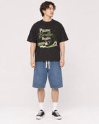 Mockup Boxy Heavyweight Tee Black male full-body 03