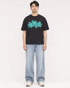 Mockup Boxy Heavyweight Tee Black male full-body 13
