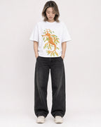 Mockup Boxy Heavyweight Tee White female full-body 33