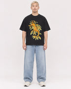 Mockup Boxy Heavyweight Tee Black male full-body 33