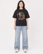 Mockup Boxy Heavyweight Tee Black female full-body 03