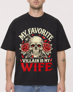 Mockup Boxy Heavyweight Tee Black male close-up 18