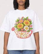 Mockup Boxy Heavyweight Tee White female close-up 15