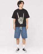 Mockup Boxy Heavyweight Tee Black male full-body 03