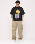 Mockup Boxy Heavyweight Tee Black male full-body 36