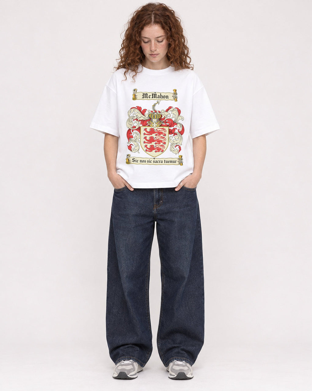Mockup Boxy Heavyweight Tee White female full-body 09