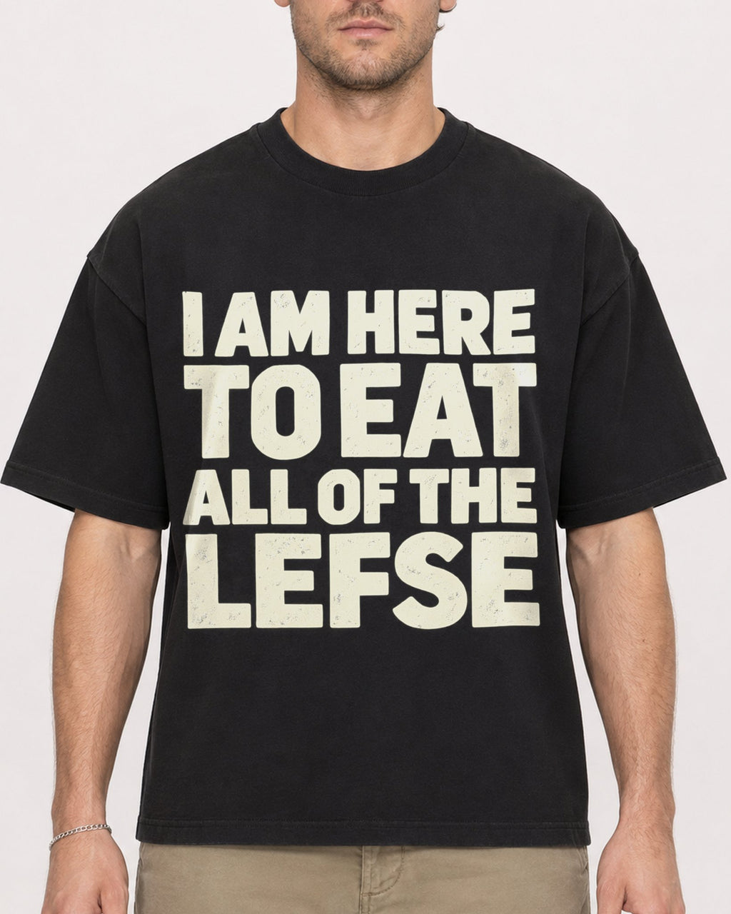 Mockup Boxy Heavyweight Tee Black male close-up 08