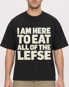 Mockup Boxy Heavyweight Tee Black male close-up 08