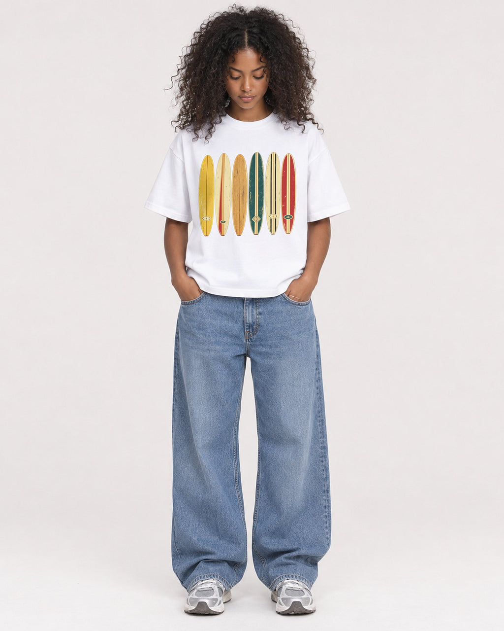 Mockup Boxy Heavyweight Tee White female full-body 05