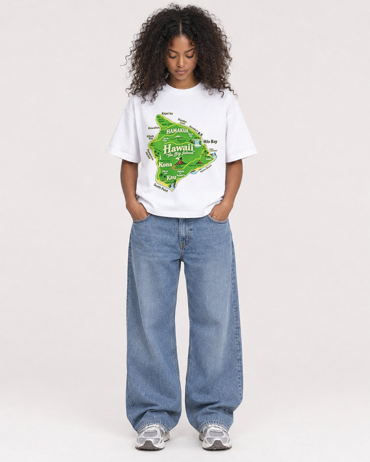 Mockup Boxy Heavyweight Tee White female full-body 05
