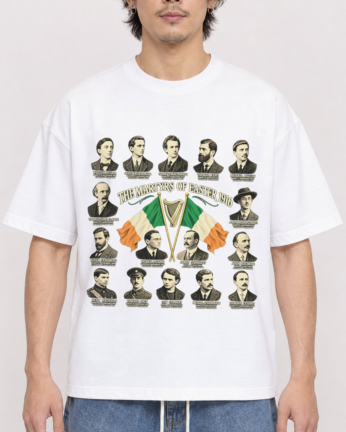 Mockup Boxy Heavyweight Tee White male close-up 03