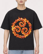 Mockup Boxy Heavyweight Tee Black male close-up 01