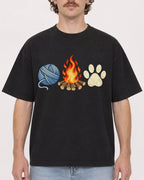 Mockup Boxy Heavyweight Tee Black male close-up 09