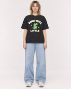 Mockup Boxy Heavyweight Tee Black female full-body 19