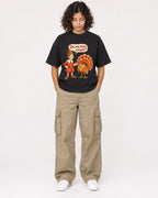 Mockup Boxy Heavyweight Tee Black female full-body 26