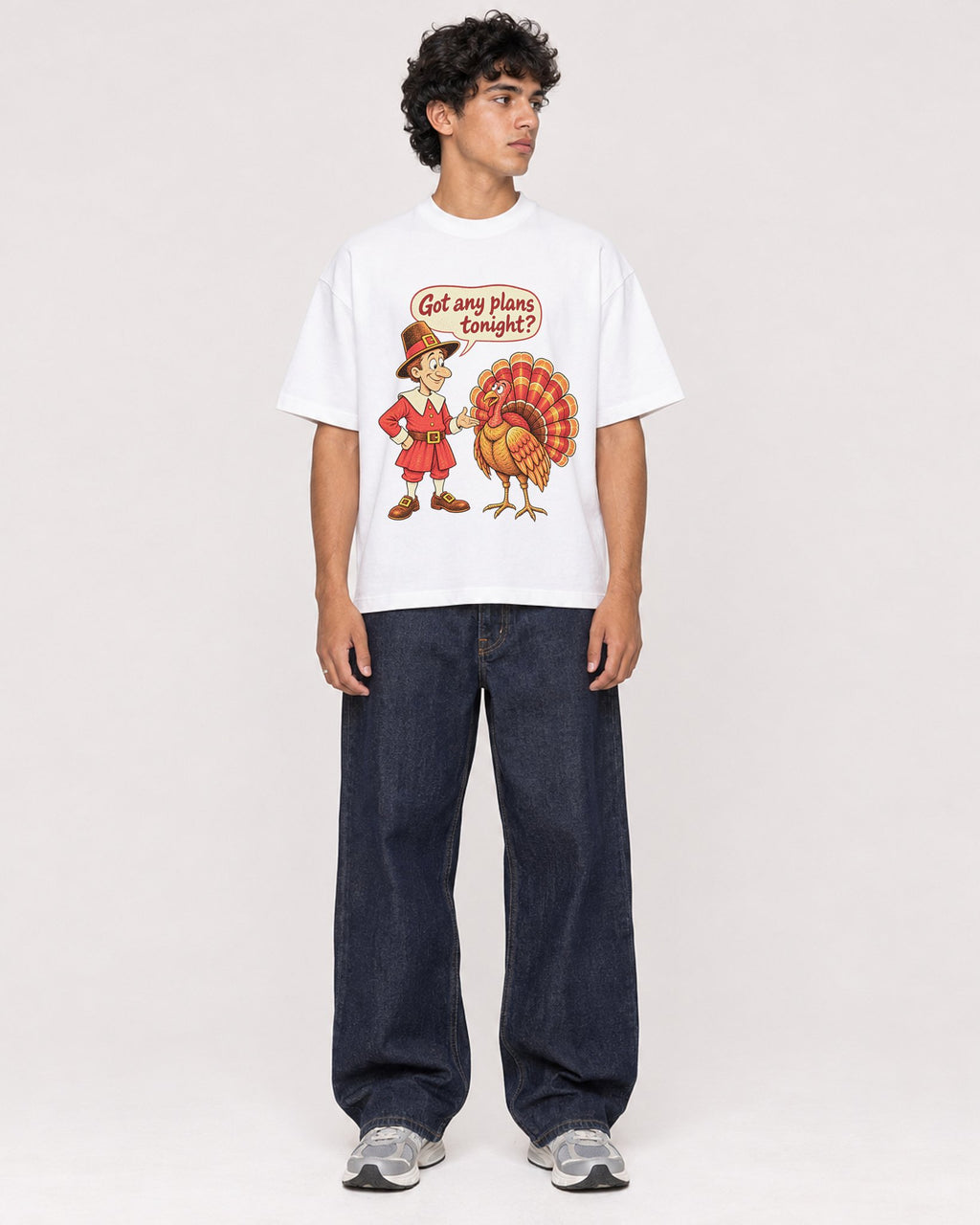 Mockup Boxy Heavyweight Tee White male full-body 26