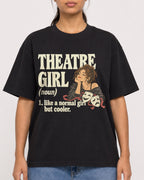 Mockup Boxy Heavyweight Tee Black female close-up 16