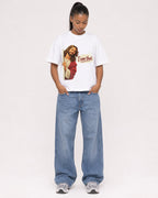 Mockup Boxy Heavyweight Tee White female full-body 25
