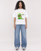 Mockup Boxy Heavyweight Tee White female full-body 10