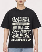 Mockup Boxy Heavyweight Tee Black male close-up 01