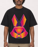 Mockup Boxy Heavyweight Tee Black male close-up 04