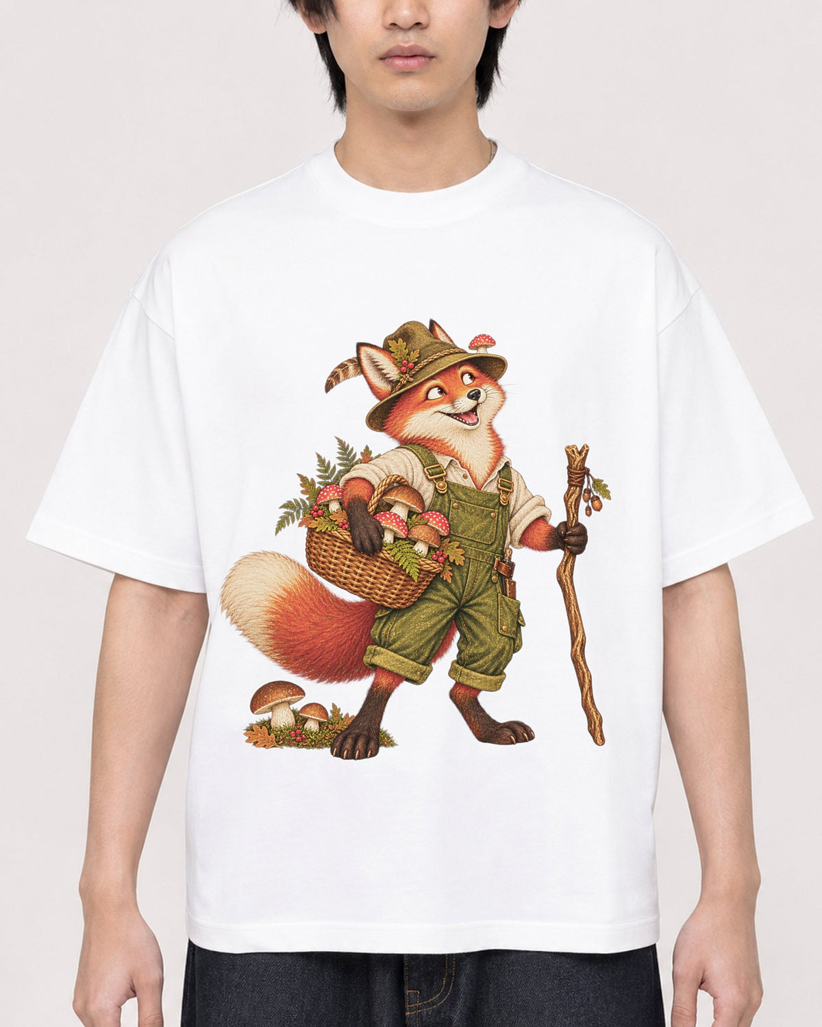 Mockup Boxy Heavyweight Tee White male close-up 11