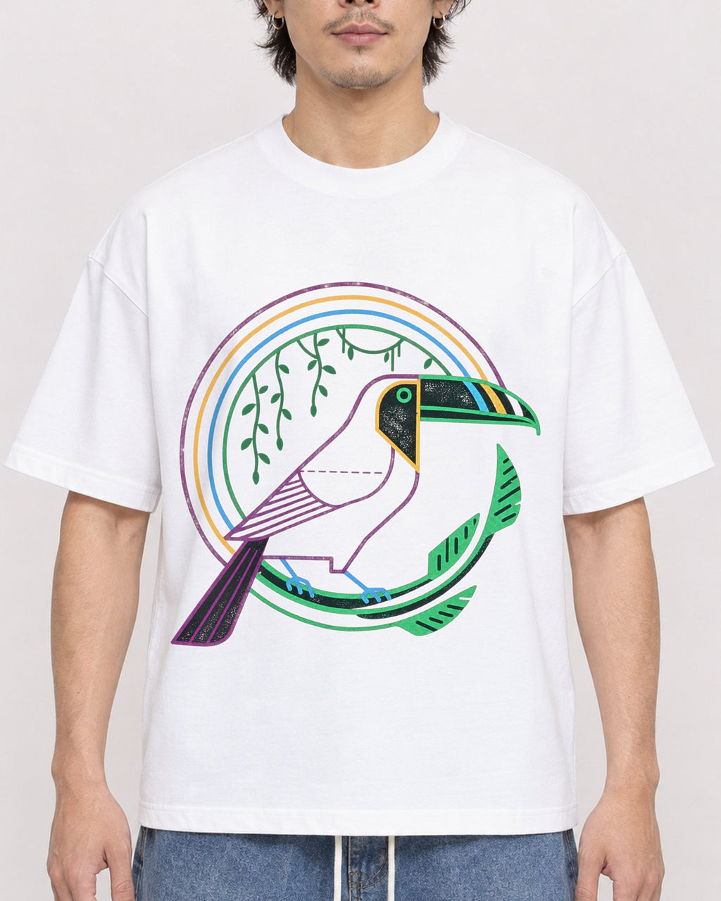 Mockup Boxy Heavyweight Tee White male close-up 03