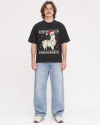 Mockup Boxy Heavyweight Tee Black male full-body 49
