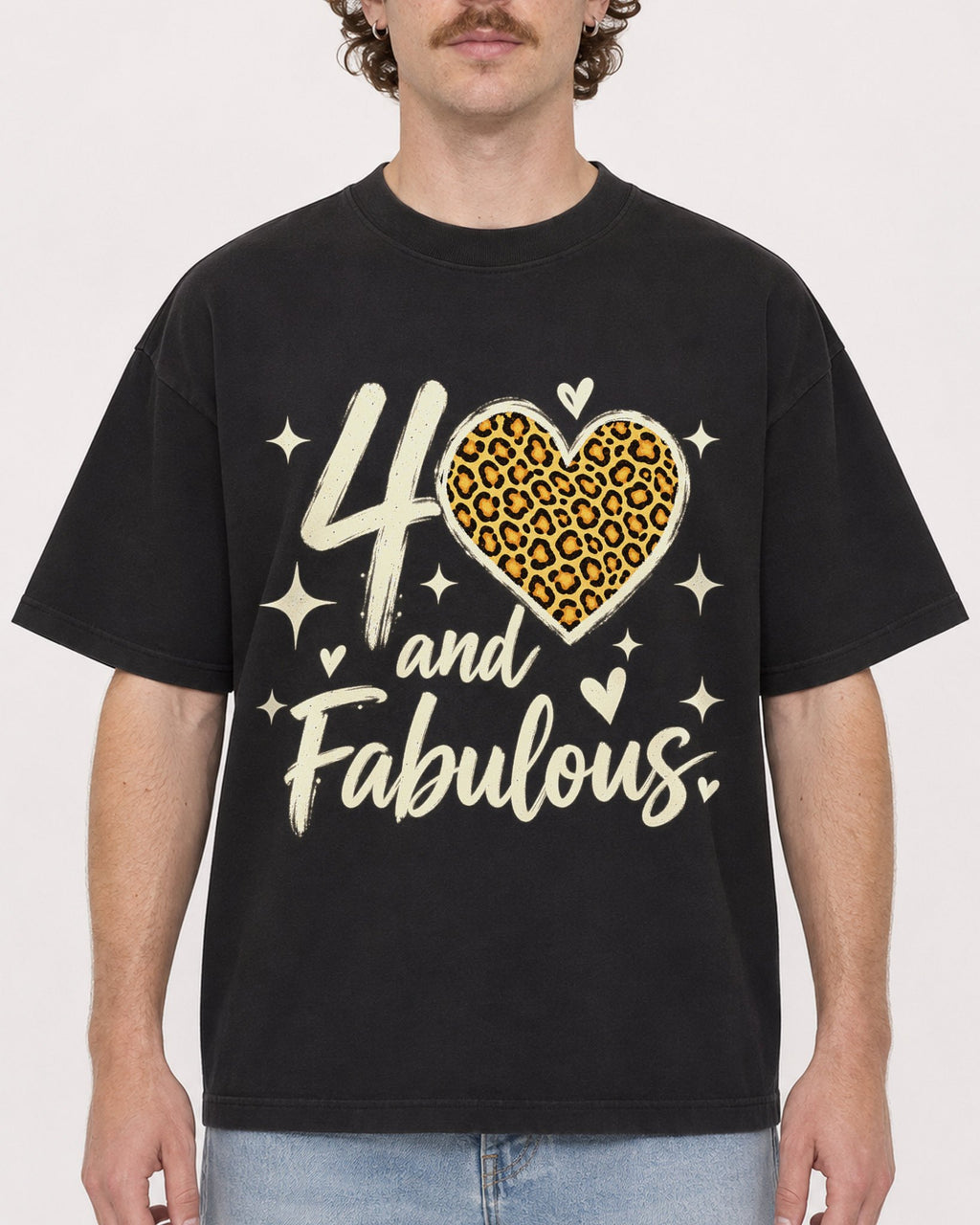 Mockup Boxy Heavyweight Tee Black male close-up 09
