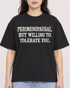 Mockup Boxy Heavyweight Tee Black female close-up 03