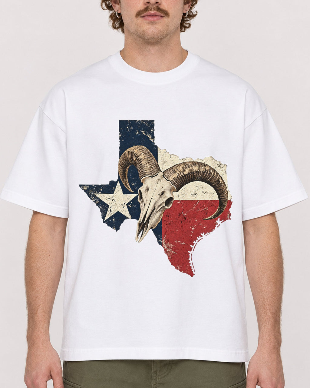 Mockup Boxy Heavyweight Tee White male close-up 09