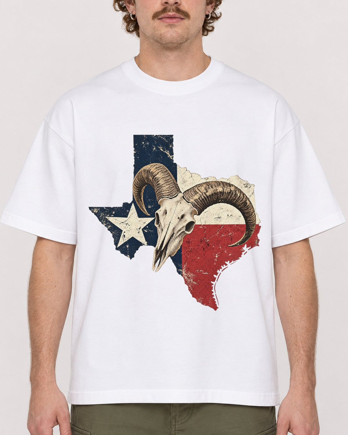 Mockup Boxy Heavyweight Tee White male close-up 09