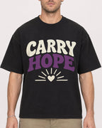 Mockup Boxy Heavyweight Tee Black male close-up 08