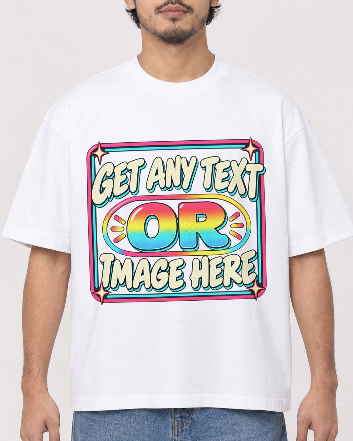 Mockup Boxy Heavyweight Tee White male close-up 02