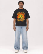 Mockup Boxy Heavyweight Tee Black male full-body 05