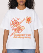 Mockup Boxy Heavyweight Tee White female close-up 05