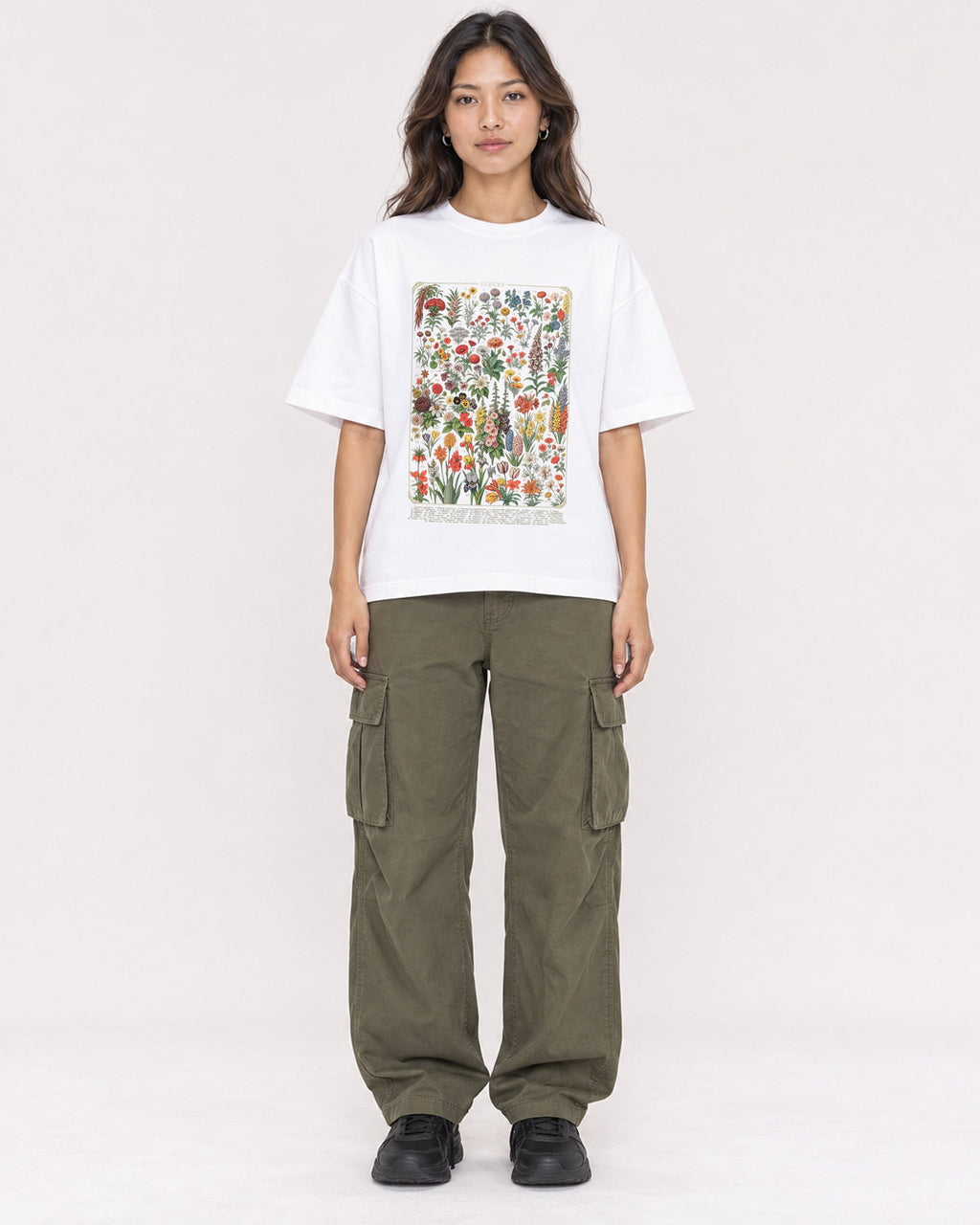 Mockup Boxy Heavyweight Tee White female full-body 02