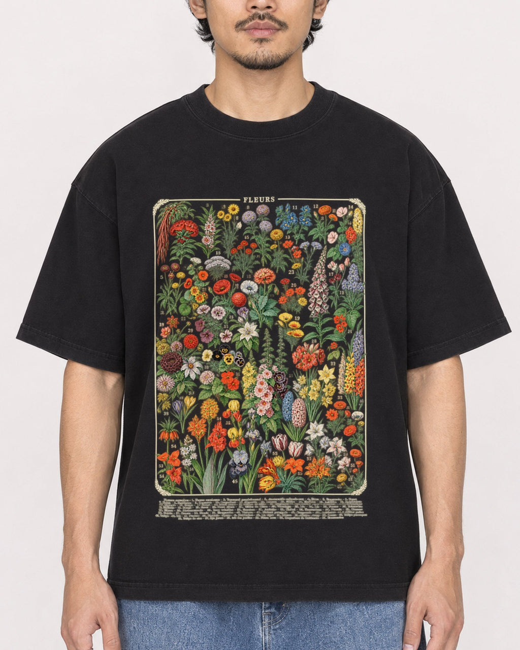 Mockup Boxy Heavyweight Tee Black male close-up 02